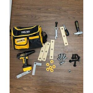 Toy Tool Set with Power Drill, Pretend Play Kids Tool Set, Goggles, Preschool
